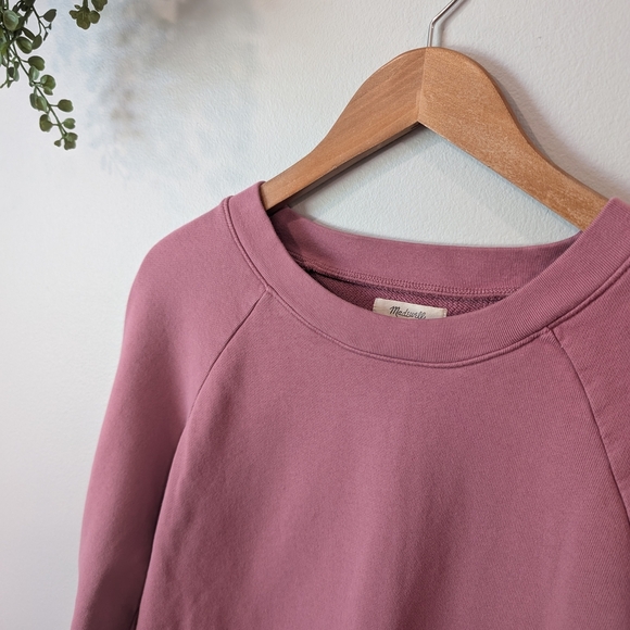 Madewell Cotton Cloud berry Pink Crew Neck Sweater Size Medium. - Picture 4 of 9